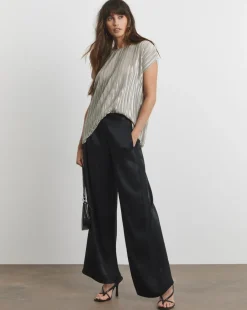 Joanna Hope Hammered Satin Wide Leg Trousers