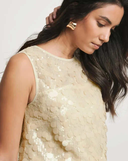 Joanna Hope Sequin Shell Top