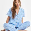 Joe Browns Fern Print Pyjama Set Cornflower Blue