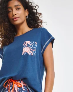 Joe Browns Jersey Pyjamas In a Bag Cheetah Print