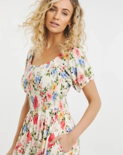 Joe Browns Shirred Floral Jersey Dress