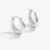 Jon Richard Silver Plated Graduated Hoop Earrings
