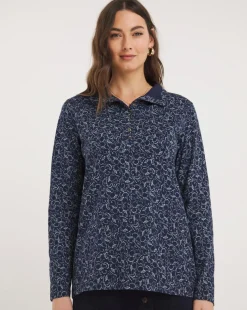 Julipa Button Funnel Neck Jersey Top