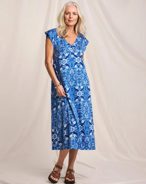 Julipa Cotton Slub Printed Midi Dress