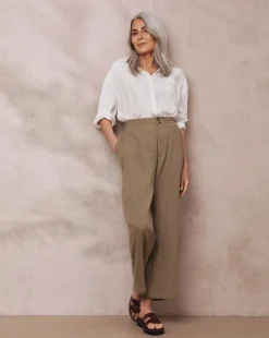 Julipa Truffle Ankle Grazer Cheesecloth Trouser