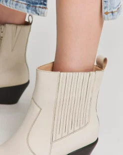 Katya Leather Pointed Chelsea Western Ankle Boots Wide E Fit