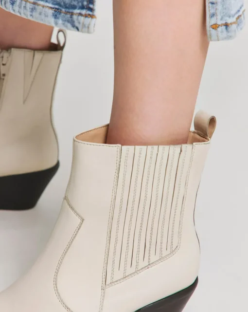 Katya Leather Pointed Chelsea Western Ankle Boots Wide E Fit
