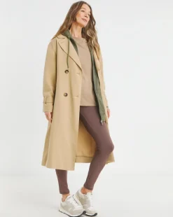 Khaki Longline Zip Hoodie