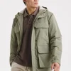Khaki Shower Resistant Lightweight Padded Parka