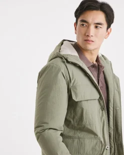Khaki Shower Resistant Lightweight Padded Parka