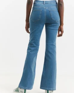 Kim Mid Blue High Waist Super Soft Bootcut Jeans