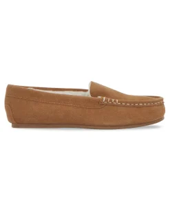 Leona Classic Suede Moccasin Slipper Extra Wide EEE Fit
