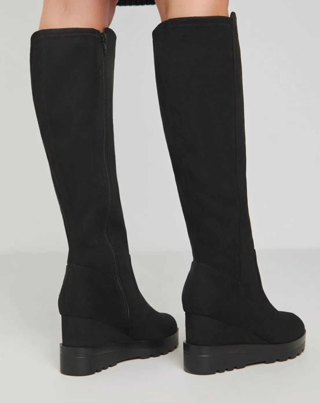 Leyner Stretch Wedge Knee High Boots Wide E Fit Super Curvy Calf