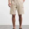 Linen Blend Elasticated Cargo Short