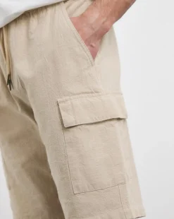 Linen Blend Elasticated Cargo Short