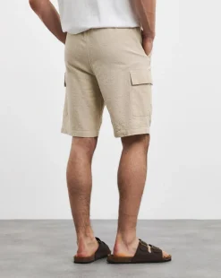 Linen Blend Elasticated Cargo Short