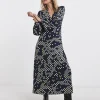 Long Sleeve Twist Front Dress