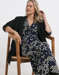 Long Sleeve Twist Front Dress