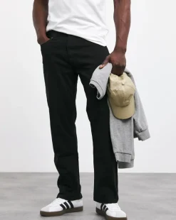 Loose Fit Stretch Gabardine Jean Black