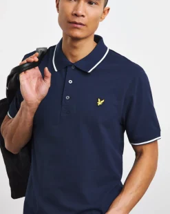 Lyle & Scott Short Sleeve Tipped Polo - Navy