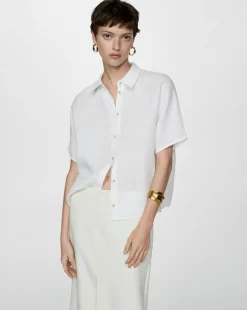 Mango Linen Button Up Shirt