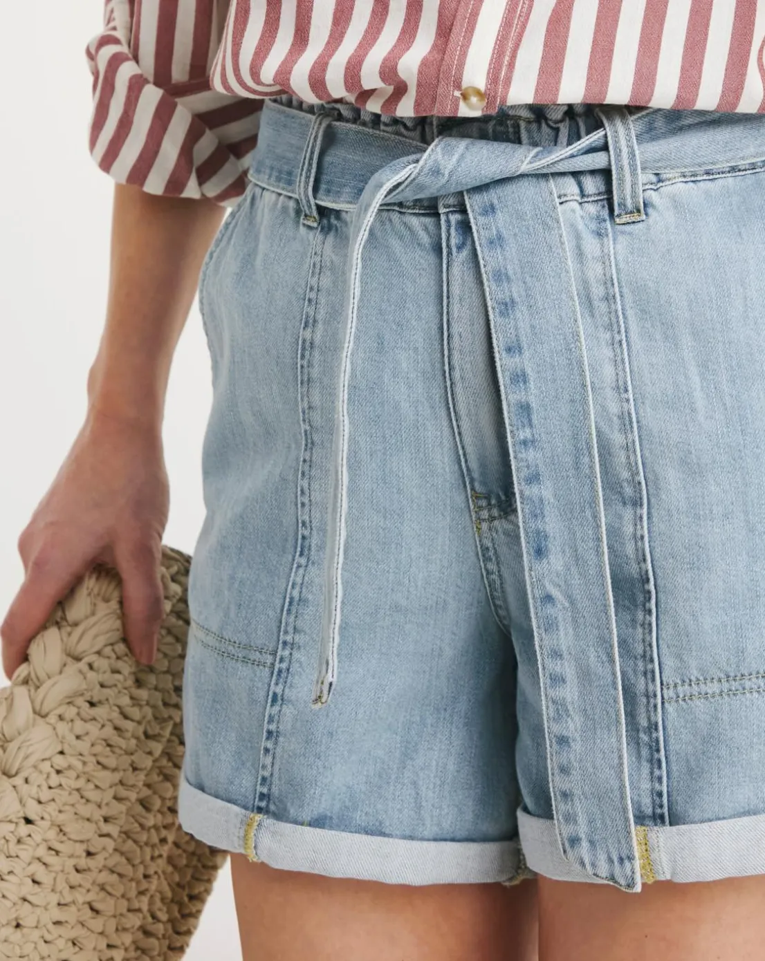 Mid Blue Utility Cargo Shorts