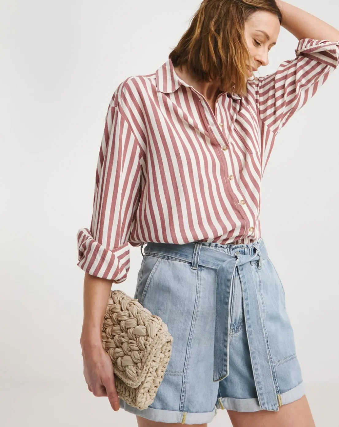 Mid Blue Utility Cargo Shorts