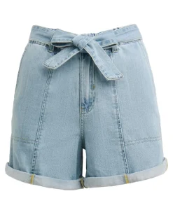 Mid Blue Utility Cargo Shorts