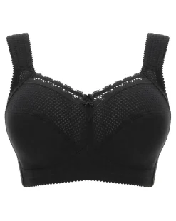 Miss Mary of Sweden Diamond Non Wired Cotton Bra Black