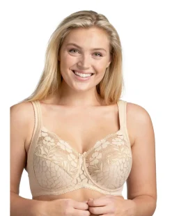 Miss Mary of Sweden Jacquard & Lace Underwired Bra Beige