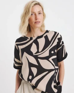 Mono Woven Front Longline Top