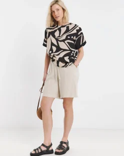 Mono Woven Front Longline Top