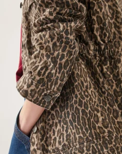 Monsoon Annie Leopard Print Denim Jacket