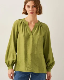 Monsoon Aya Long Sleeve Satin Blouse