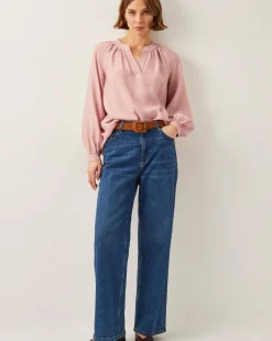 Monsoon Aya Long Sleeve Satin Blouse