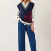 Monsoon Fay Floral V-Neck Sweater Vest
