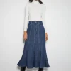 Monsoon Fran Seam Denim Maxi Skirt