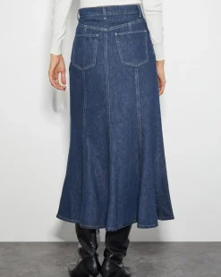 Monsoon Fran Seam Denim Maxi Skirt