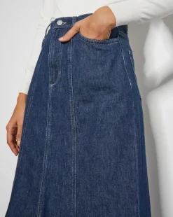 Monsoon Fran Seam Denim Maxi Skirt