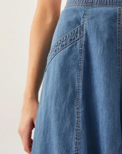 Monsoon Harper Seamed Denim Midi Skirt