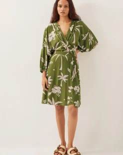 Monsoon Mariam Leaf Print Mini Dress
