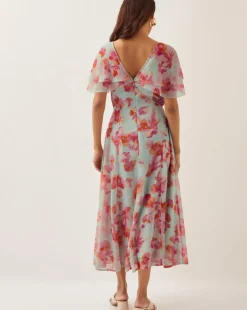 Monsoon Marlene Floral Print Midi Dress