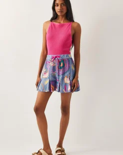 Monsoon Monika High-Waisted Floral Print Shorts