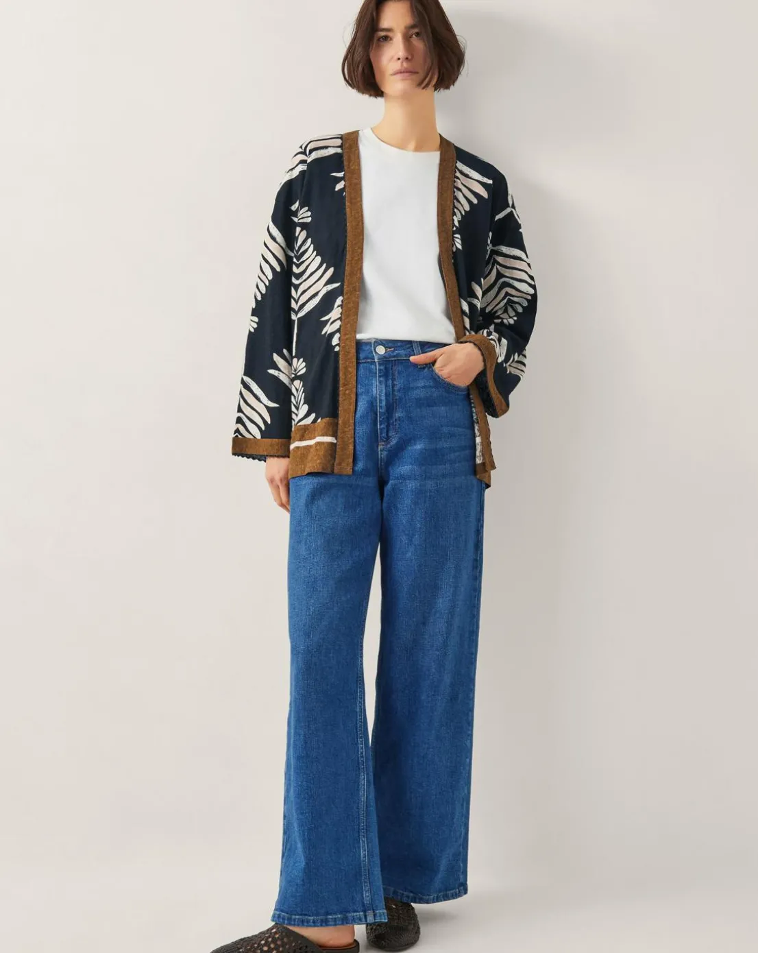 Monsoon Pamela Print Linen-Blend Jacket