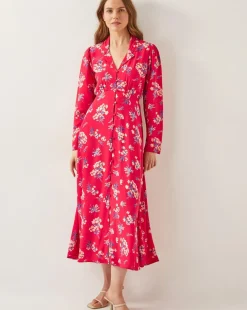 Monsoon Sarah Floral Print Midi Dress