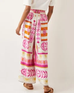 Monsoon Tina Summer Floral Wide Leg Trousers