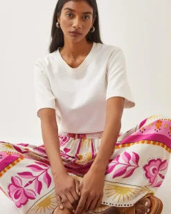 Monsoon Tina Summer Floral Wide Leg Trousers