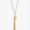 Mood Gold Hammered Heart Pearl Chain Long Pendant Necklace