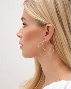 Mood Silver Polished Large Hoop Earrings - Pack Of 3
