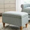 Naomi Stripe Storage Footstool